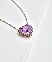 Heart necklace sapphire