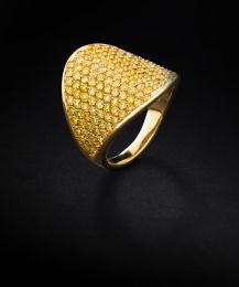 Ruban Manta Bague Or diamant jaune