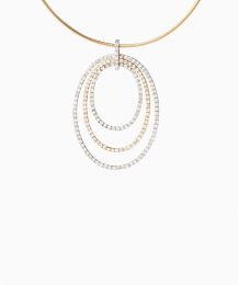 Alize necklace white and pink gold set with diamonds