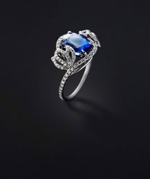 ring wi goud diamanten blauwe saffier