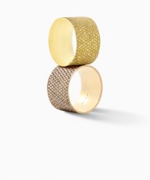 Ruban wide rings diamanten yellow pink gold